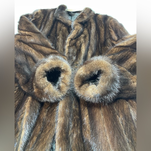 Natural Mahogany Mink Fur Coat Andriana Furs Full Length Size 12 - EXCELLENT - Picture 14 of 17